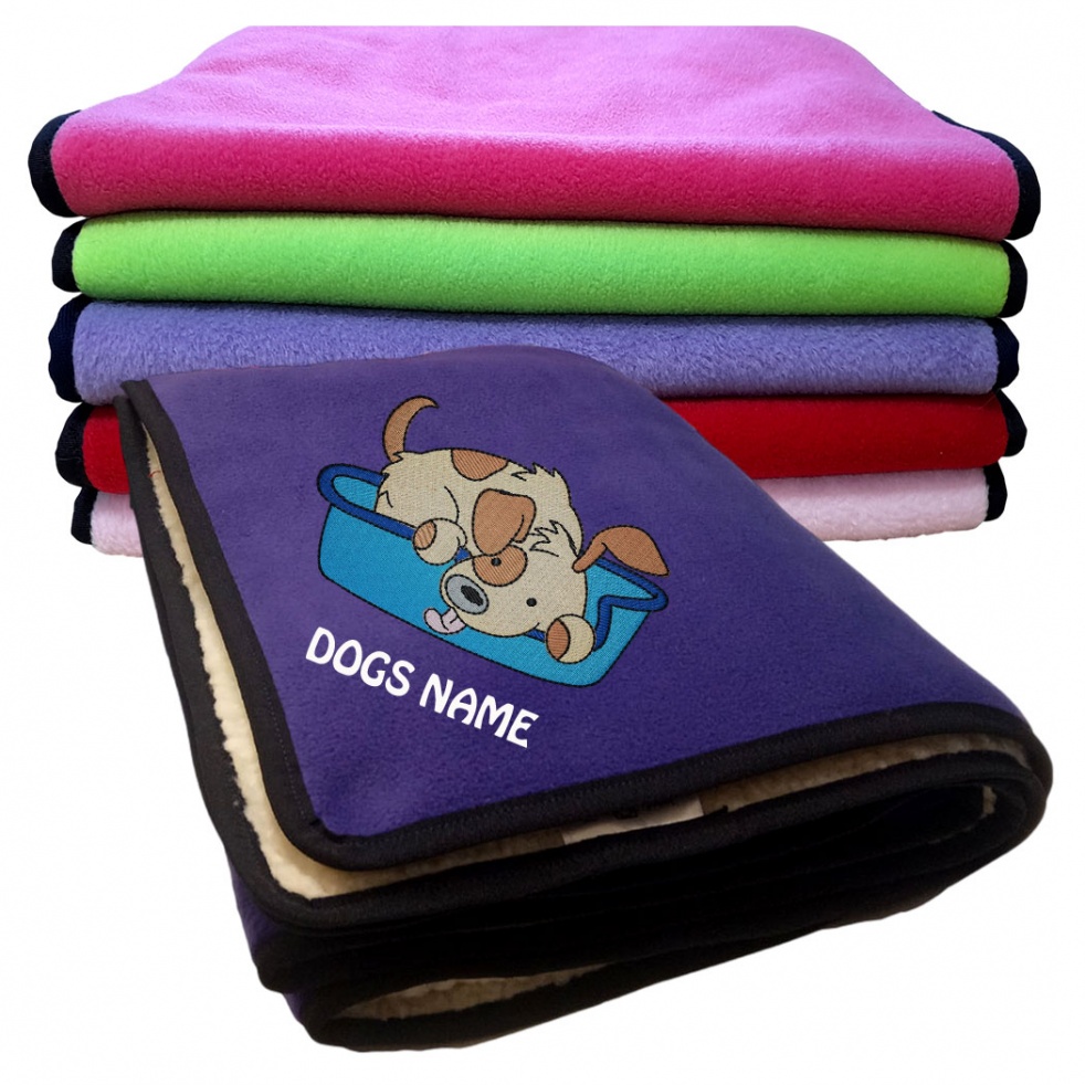 Personalised Dog Blankets Cute Dog Designs - Lounger