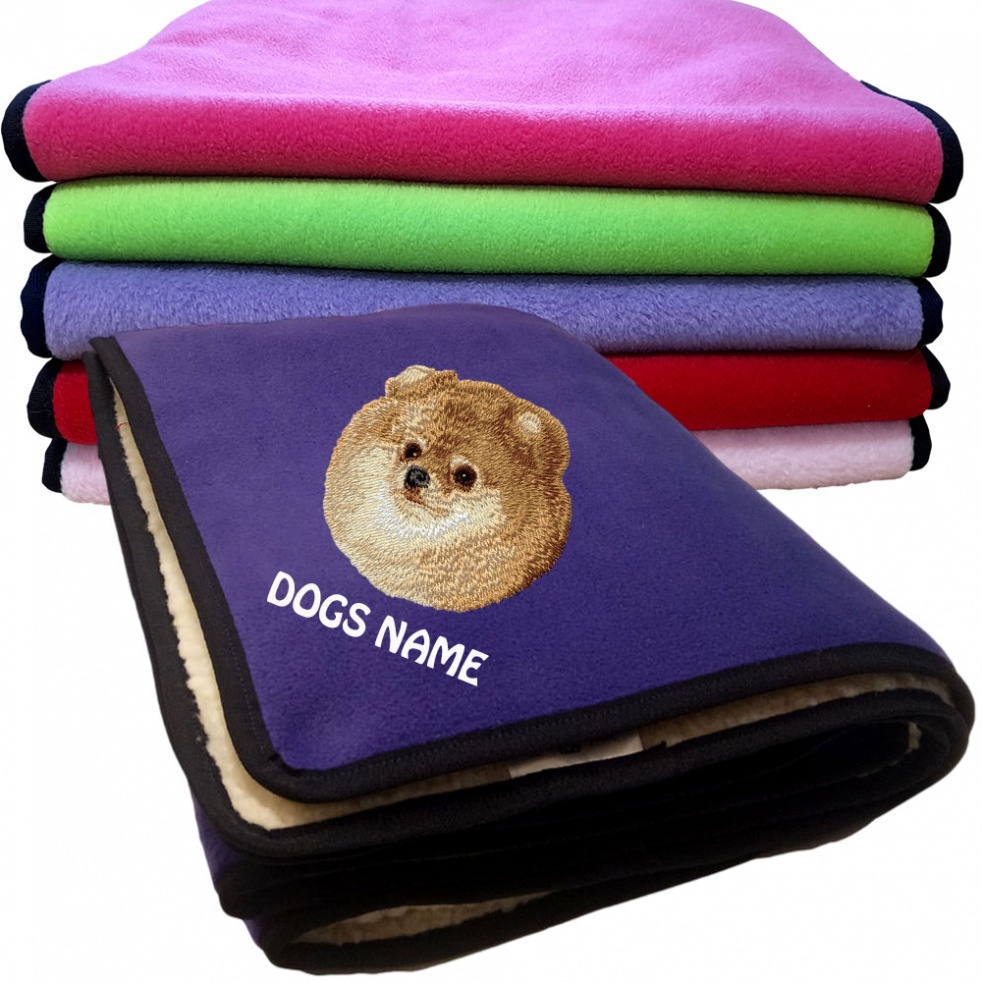 Pomeranian Personalised Dog Blankets  -  Design D103