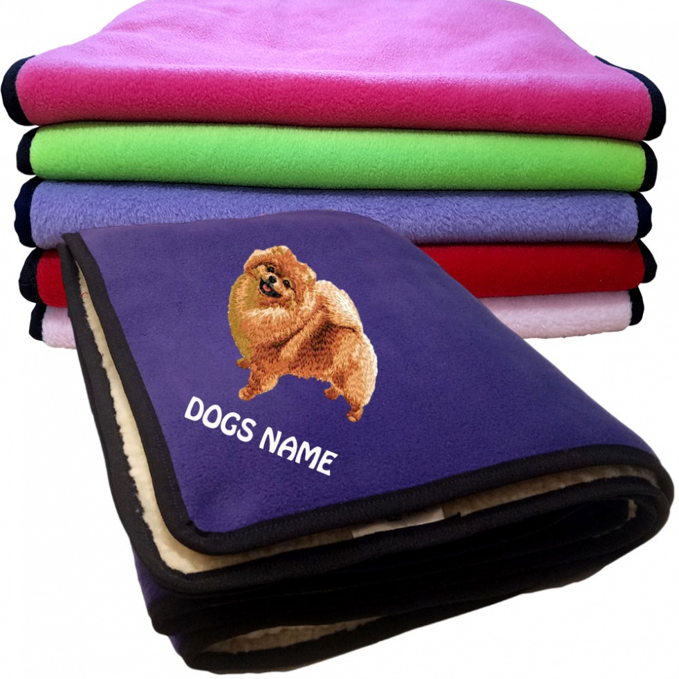 Pomeranian Personalised Dog Blankets  -  Design DD114