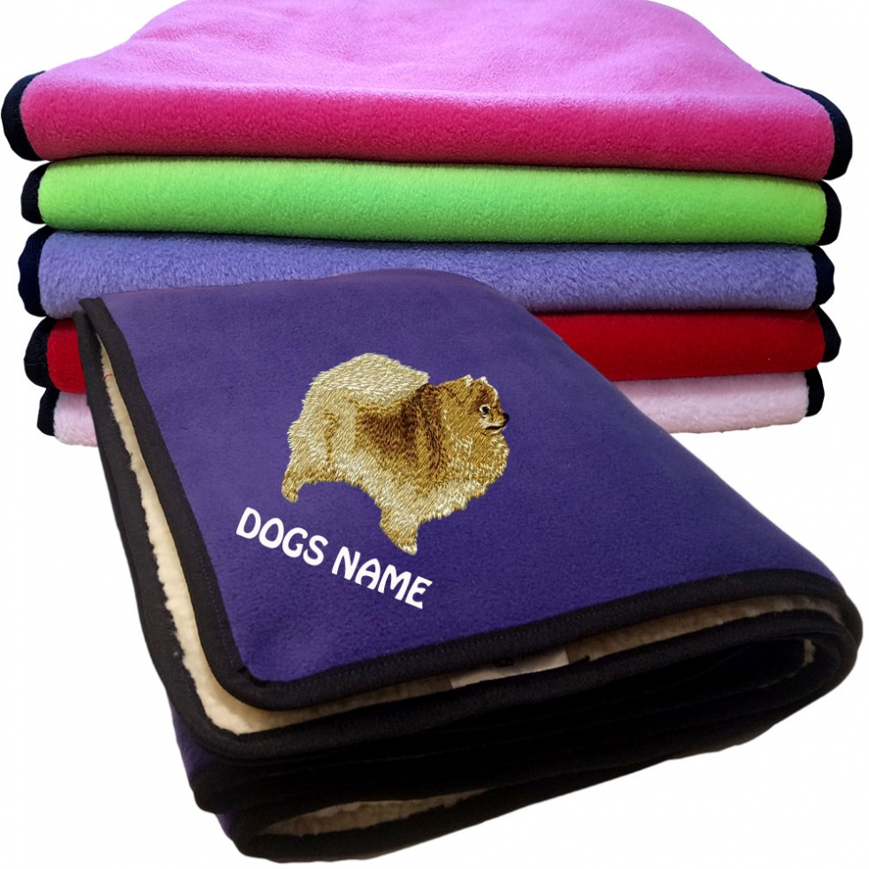 Pomeranian Personalised Dog Blankets  -  Design DJ840