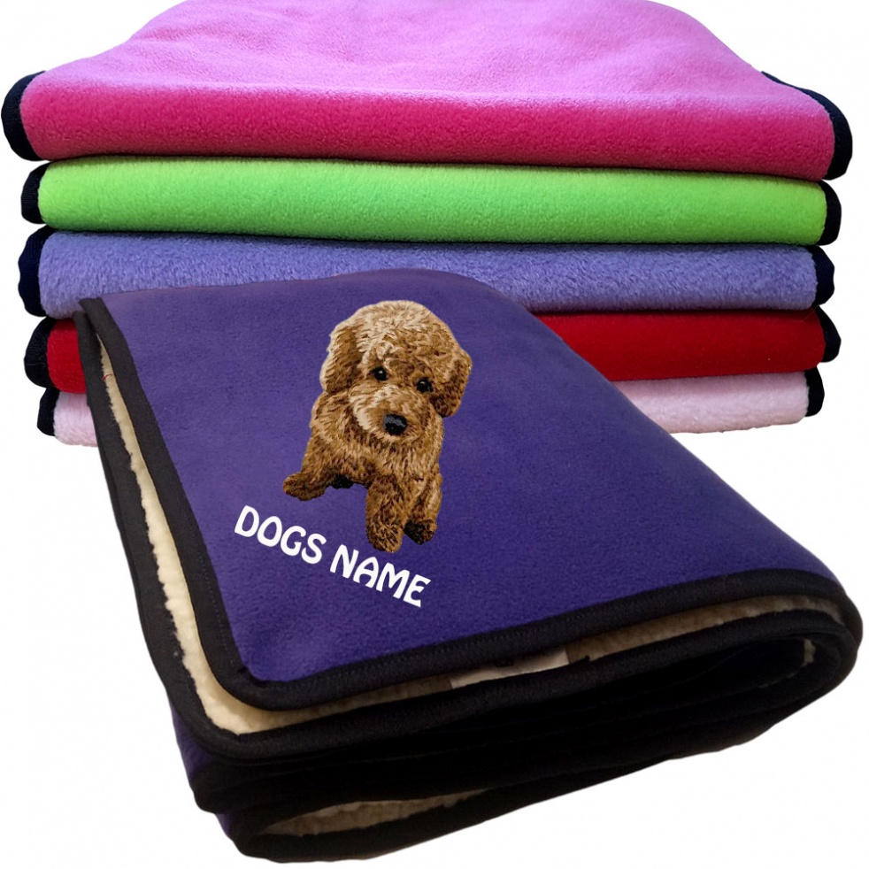 Poodle Personalised Dog Blankets  -  Design DD124