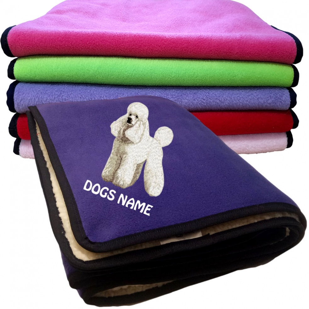 Poodle Personalised Dog Blankets  -  Design DD80