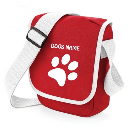 Personalised Pawprint Bag Base Mini Reporter Bag - Red