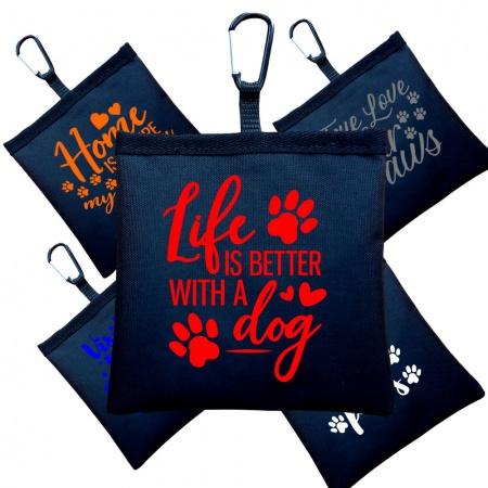 Treat Bag Perfect For Dog Training - Funny Dog Quotes - Black Choice Of Printing Colours
