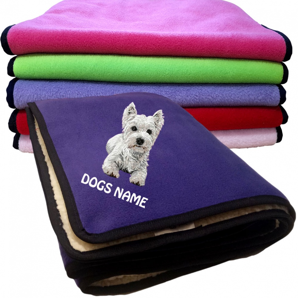 West Highland White Terrier Personalised Dog Blankets  -  Design DD95