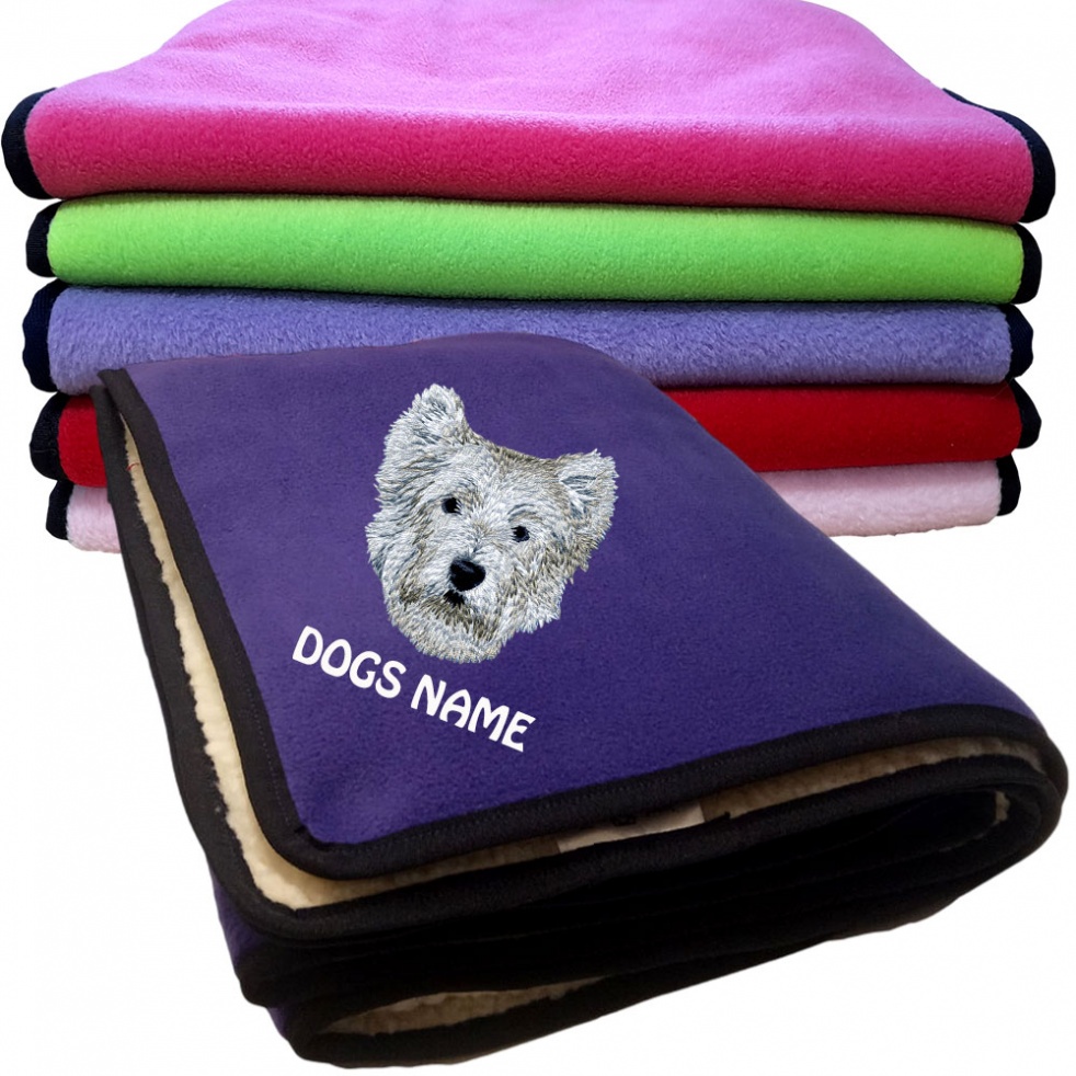 West Highland White Terrier Personalised Dog Blankets  -  Design DJ751