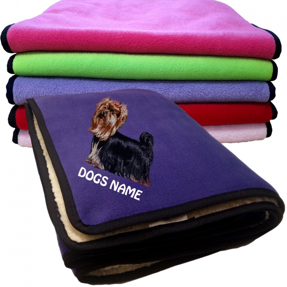 Yorkshire Terrier Personalised Dog Blankets  -  Design DV181